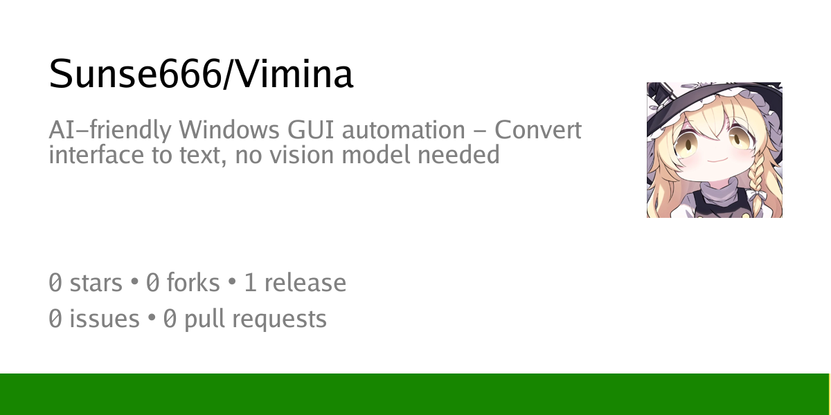 Sunse666/Vimina: AI-friendly Windows GUI automation - Convert interface ...